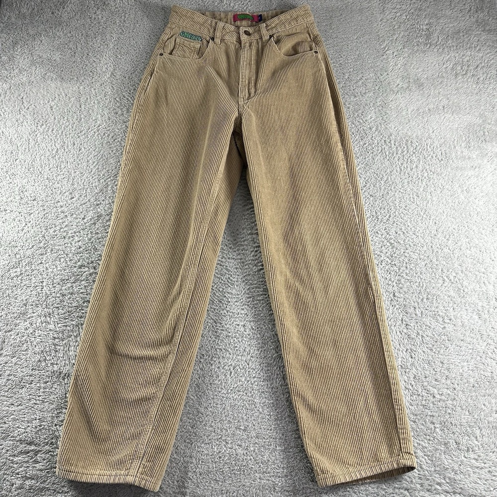 Empyre Tori Corduroy‎ Skate Pants Womens 0 Brown Khaki Wide Leg Grunge